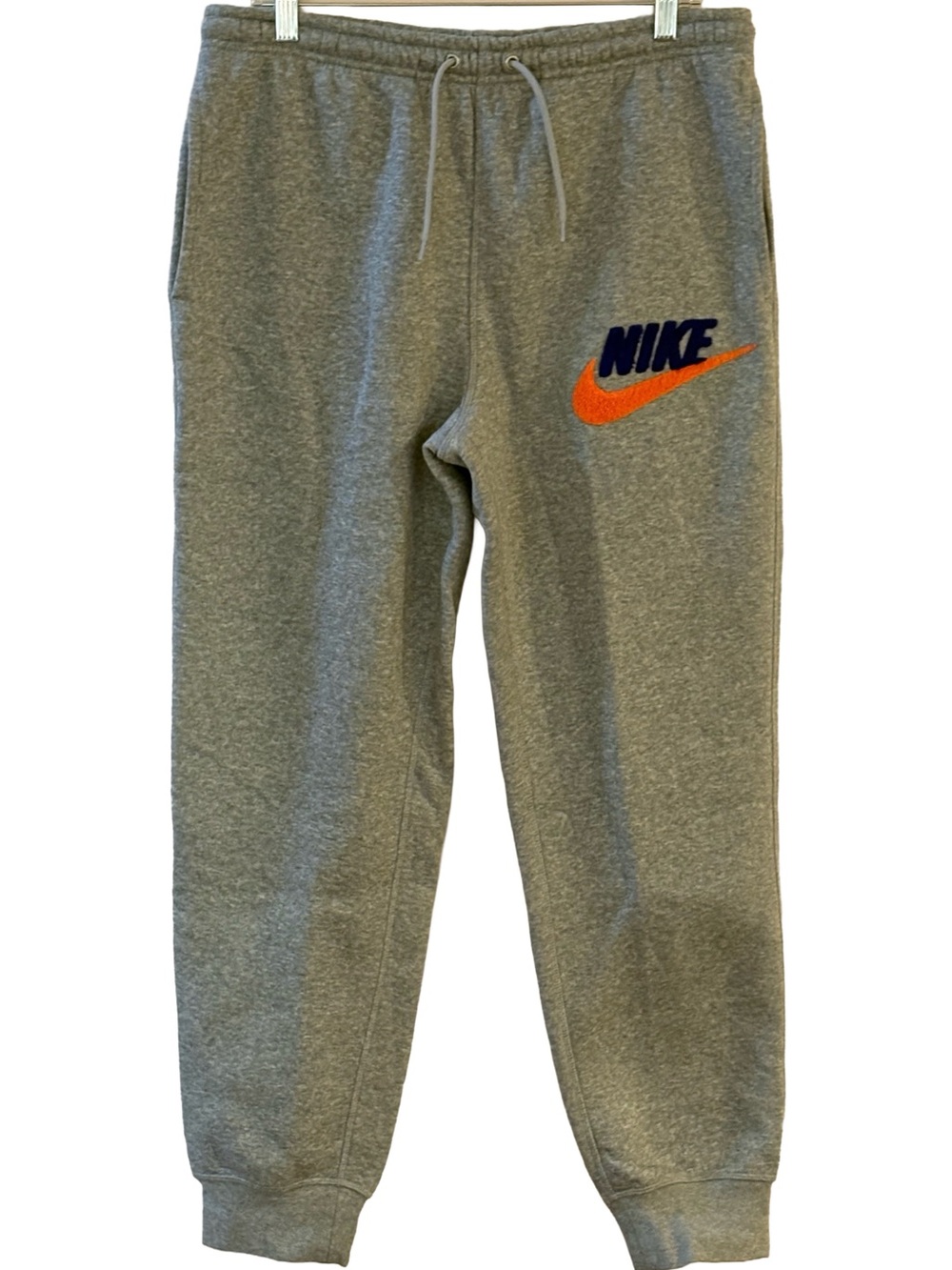 🔥 Nike Gray Fleece Joggers Embroidered Swoosh Men’s Medium